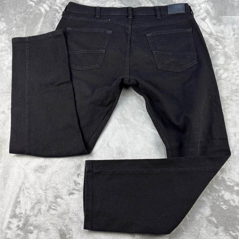 Lee Jeans Mens 36x30 Dungarees Slim Fit Black Stretch Denim EUC